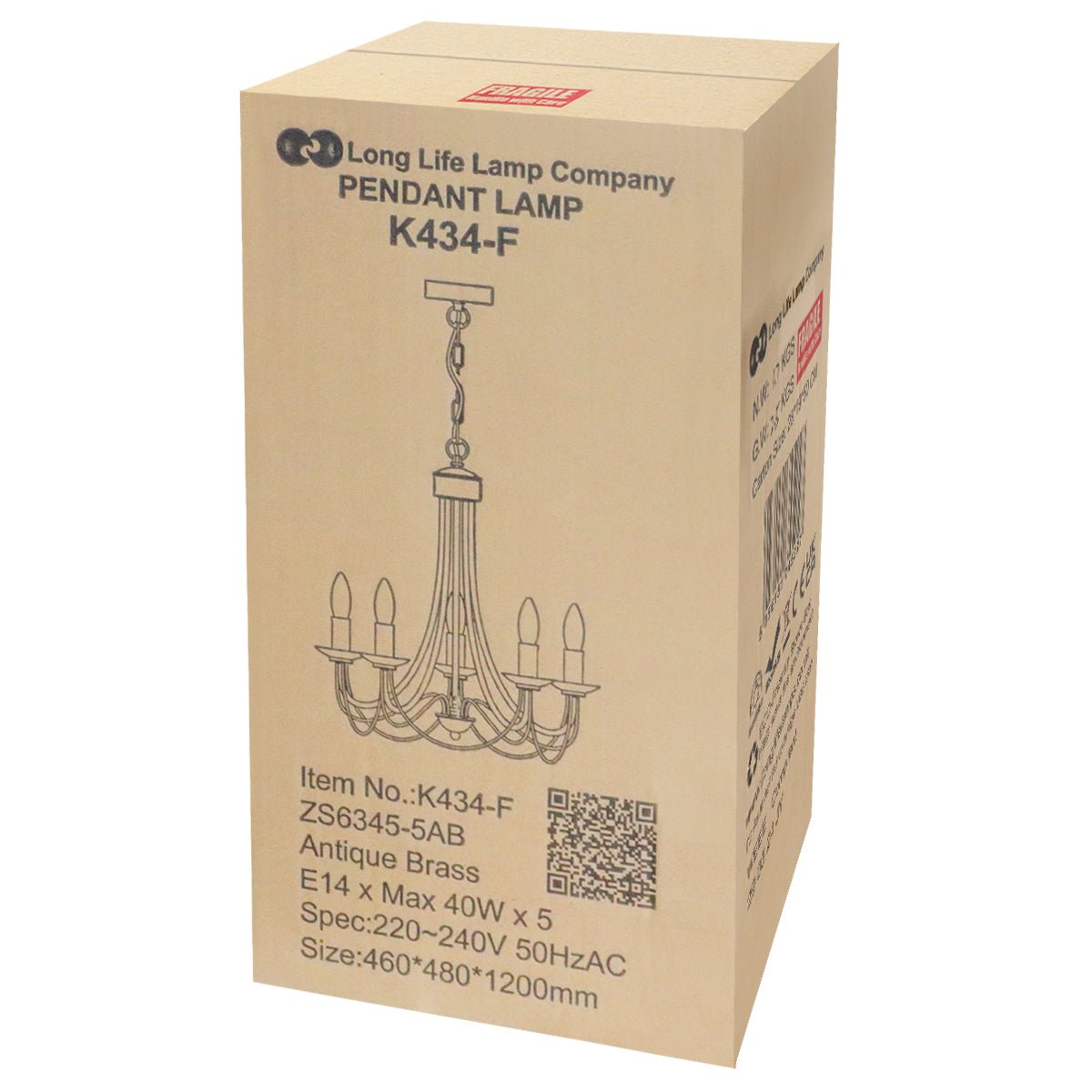 Vintage 5 Lights Antique Brass Ceiling Pendant Light Candle Lantern Chandelier - Energy Light Bulbs - Free delivery on all orders