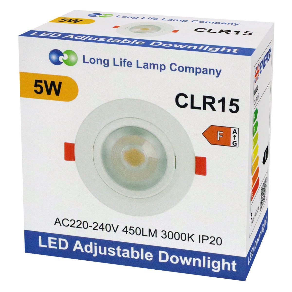 Warm White 5w LED Recessed Ceiling Downlight Adjustable - Energy Light Bulbs - Free delivery on all orders