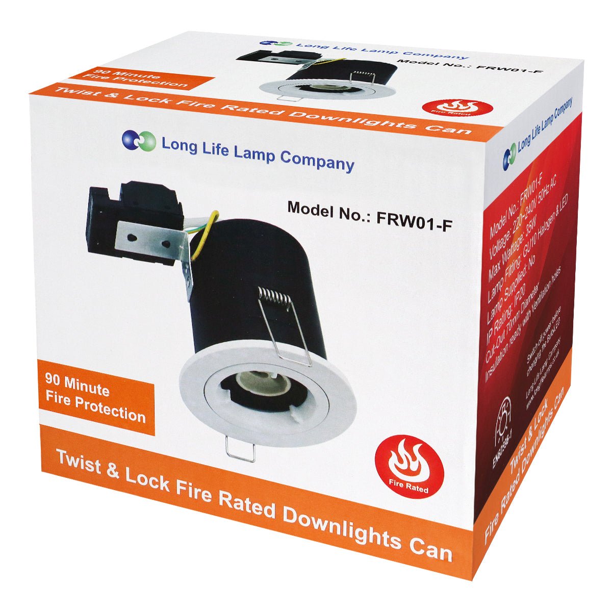 White Fixed Fire Rated Downlight - Energy Light Bulbs - Free delivery on all orders