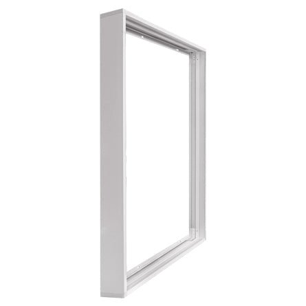 LED panel frames and installation kits for secure ceiling mounting of LED panels in offices and commercial spaces