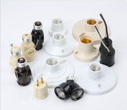 Light bulb bases collection featuring GU10, E27, G9, G4 and other fittings for LED, halogen and CFL lighting options.