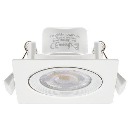 Square LED downlights for modern ceiling spotlight lighting in residential and commercial interior spaces