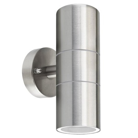 Stainless Steel Double Wall Lights - Energy Light Bulbs