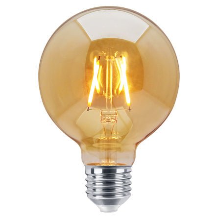 Vintage LED bulbs collection featuring filament Edison-style lamps for decorative and ambient lighting use.