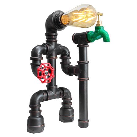 Vintage table lamps including industrial pipe and brass desk lamps for home lighting interiors