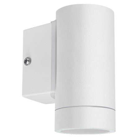 White wall lights collection featuring LED indoor and outdoor fixtures for modern accent and security lighting use.