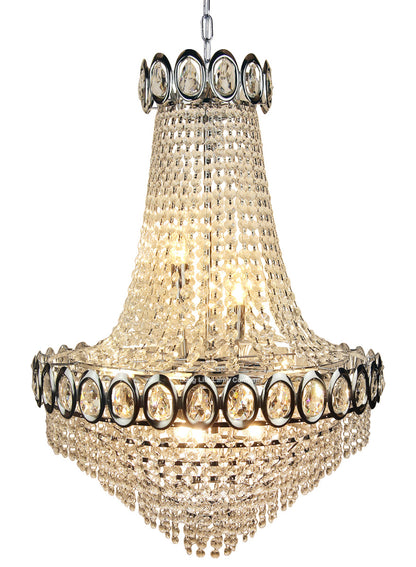 Large Ceiling Crystal Pendant Chandelier Suspended Chrome Frame Cascading Droplets