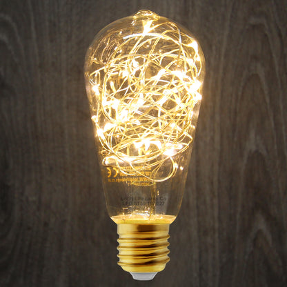 1w E27 ST58 LED Warm White Fairy String Filament Light Bulb - Free delivery on all orders