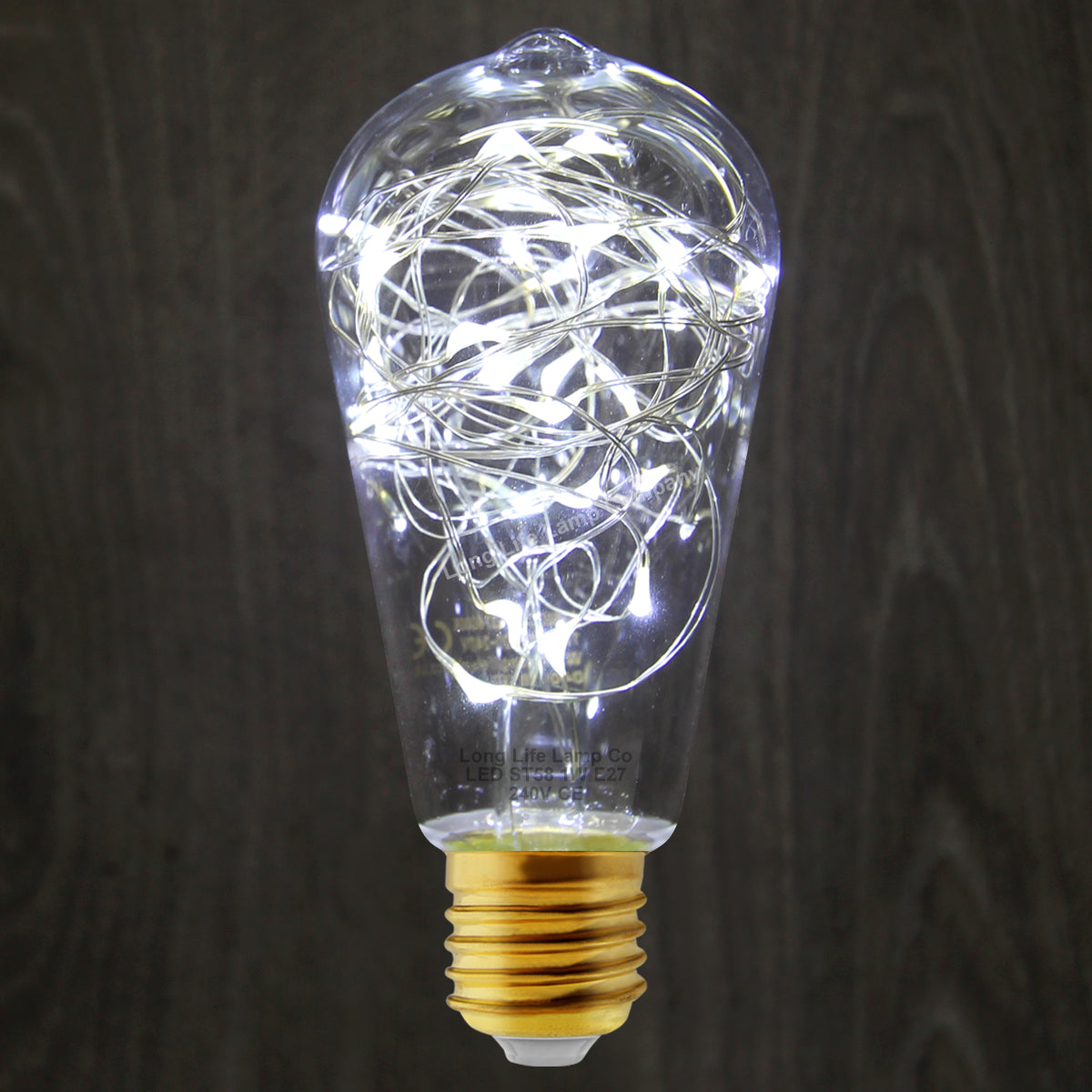 1w E27 ST58 LED Cool White Fairy String Filament Light Bulb - Free delivery on all orders