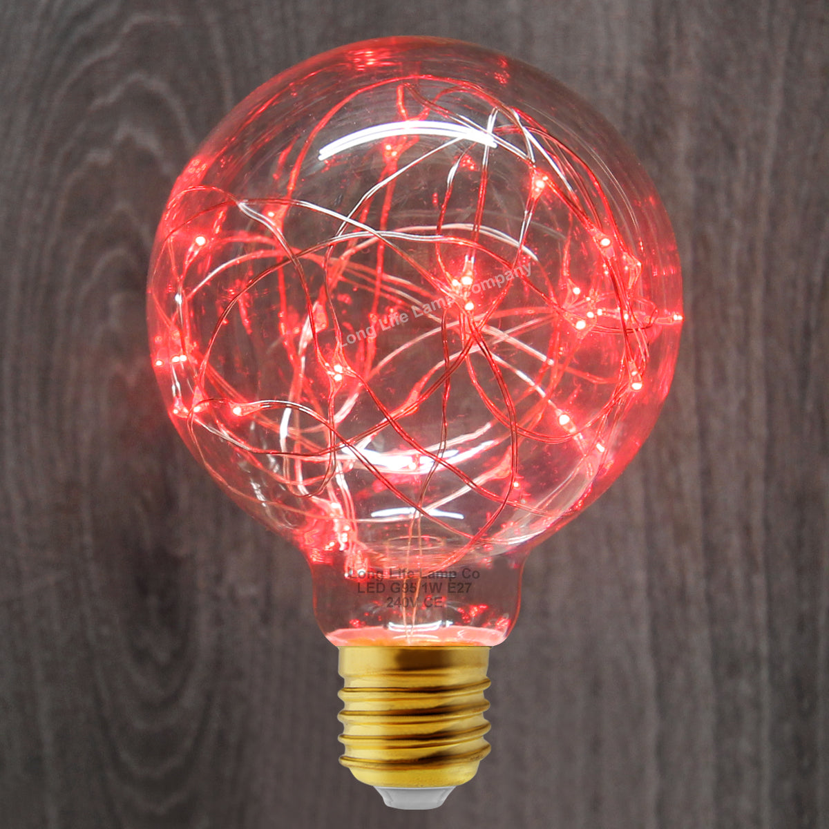 1w E27 LED Globe Decorative Light Bulb Red G95 - Free delivery on all orders