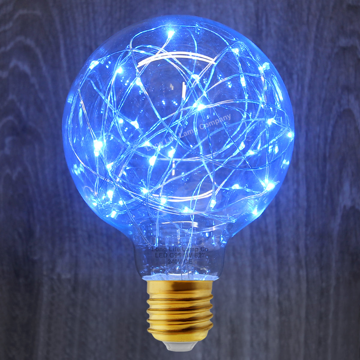 1w E27 LED Globe Decorative Light Bulb Blue G95 - Free delivery on all orders