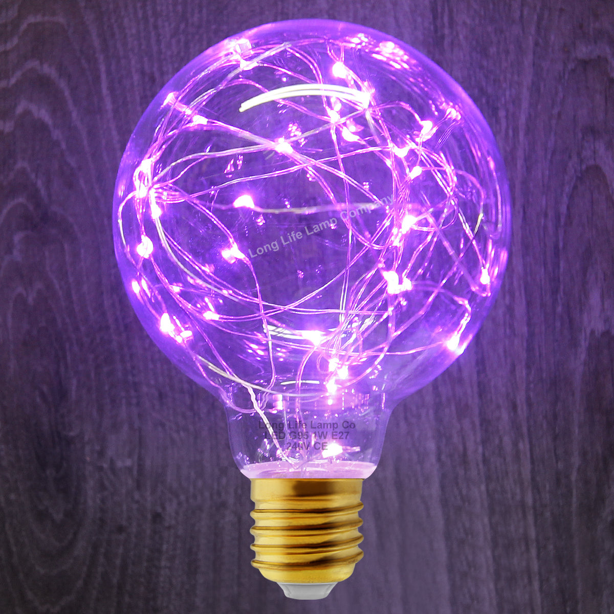 1w E27 LED Globe Decorative Light Bulb Purple G95 - Free delivery on all orders