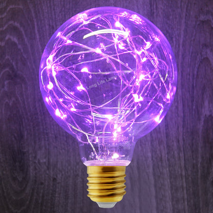 1w E27 LED Globe Decorative Light Bulb Purple G95 - Free delivery on all orders