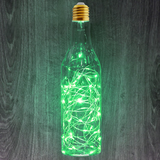 1w Glass LED Bottle Green Fairy String Decorative Filament Light Bulb E27 Edison Screw