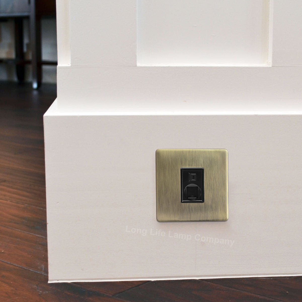 1 Gang Ethernet Port Data Socket CAT 5 Wall Plate Brush Antique Brass - Energy Light Bulbs - Free delivery on all orders