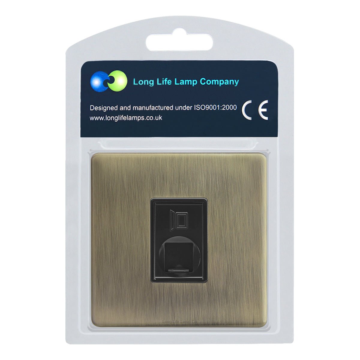 1 Gang Ethernet Port Data Socket CAT 5 Wall Plate Brush Antique Brass - Energy Light Bulbs - Free delivery on all orders