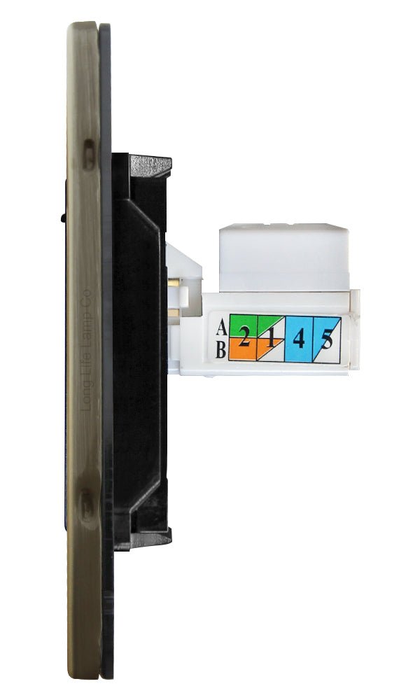 1 Gang Ethernet Port Data Socket CAT 5 Wall Plate Brush Antique Brass - Energy Light Bulbs - Free delivery on all orders