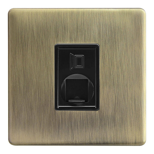 1 Gang Ethernet Port Data Socket CAT 5 Wall Plate Brush Antique Brass - Energy Light Bulbs - Free delivery on all orders