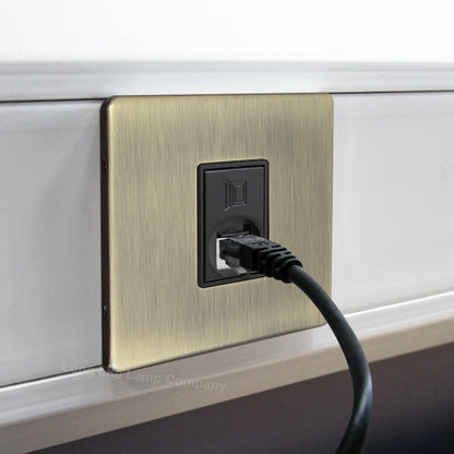 1 Gang Ethernet Port Data Socket CAT 5 Wall Plate Brush Antique Brass - Energy Light Bulbs - Free delivery on all orders