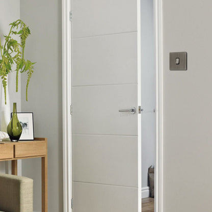 1 Gang Intermediate Single Light Switch Gloss Brush Chrome Screwless Plate - Energy Light Bulbs - Free delivery on all orders