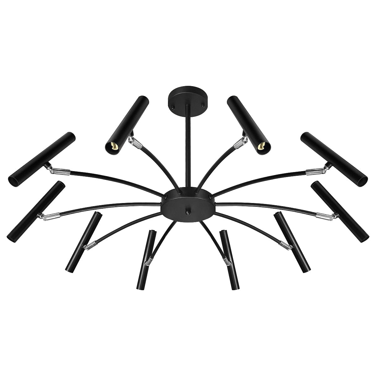10 Lamp Ceiling Black Cluster Sputnik Pendant Light Adjustable Beam Angle With G9 - Energy Light Bulbs - Free delivery on all orders