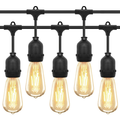 10 metre Outdoor String Light Bulb Holders 10 Lamp Weatherproof Festoon Light Fittings - Energy Light Bulbs - Free delivery on all orders
