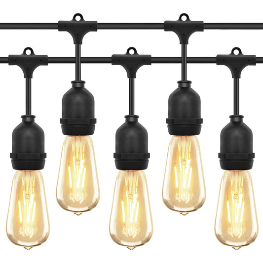 10 metre Outdoor String Light Bulb Holders 10 Lamp Weatherproof Festoon Light Fittings - Energy Light Bulbs - Free delivery on all orders