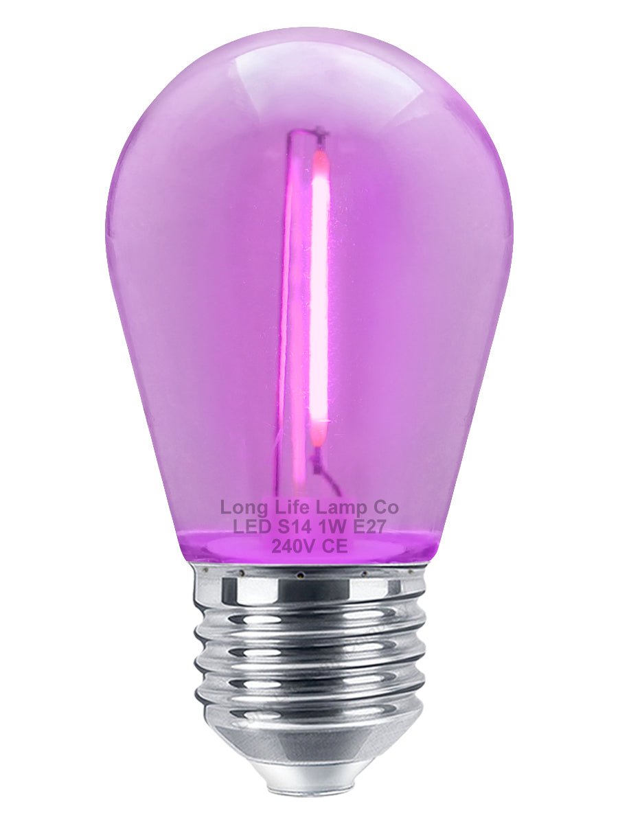 10 Pack 1w LED Coloured Lights Bulbs Edison Screw E27 Vintage Filament Decorative Festoon Lamps - Energy Light Bulbs - Free delivery on all orders