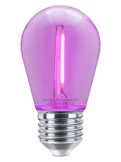 10 Pack 1w LED Coloured Lights Bulbs Edison Screw E27 Vintage Filament Decorative Festoon Lamps - Energy Light Bulbs - Free delivery on all orders