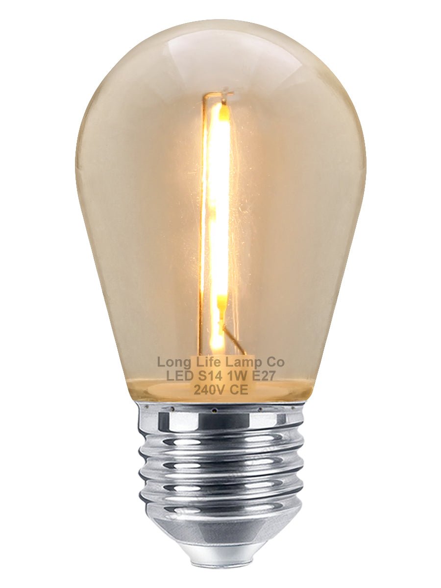 10 Pack 1w LED Coloured Lights Bulbs Edison Screw E27 Vintage Filament Decorative Festoon Lamps - Energy Light Bulbs - Free delivery on all orders