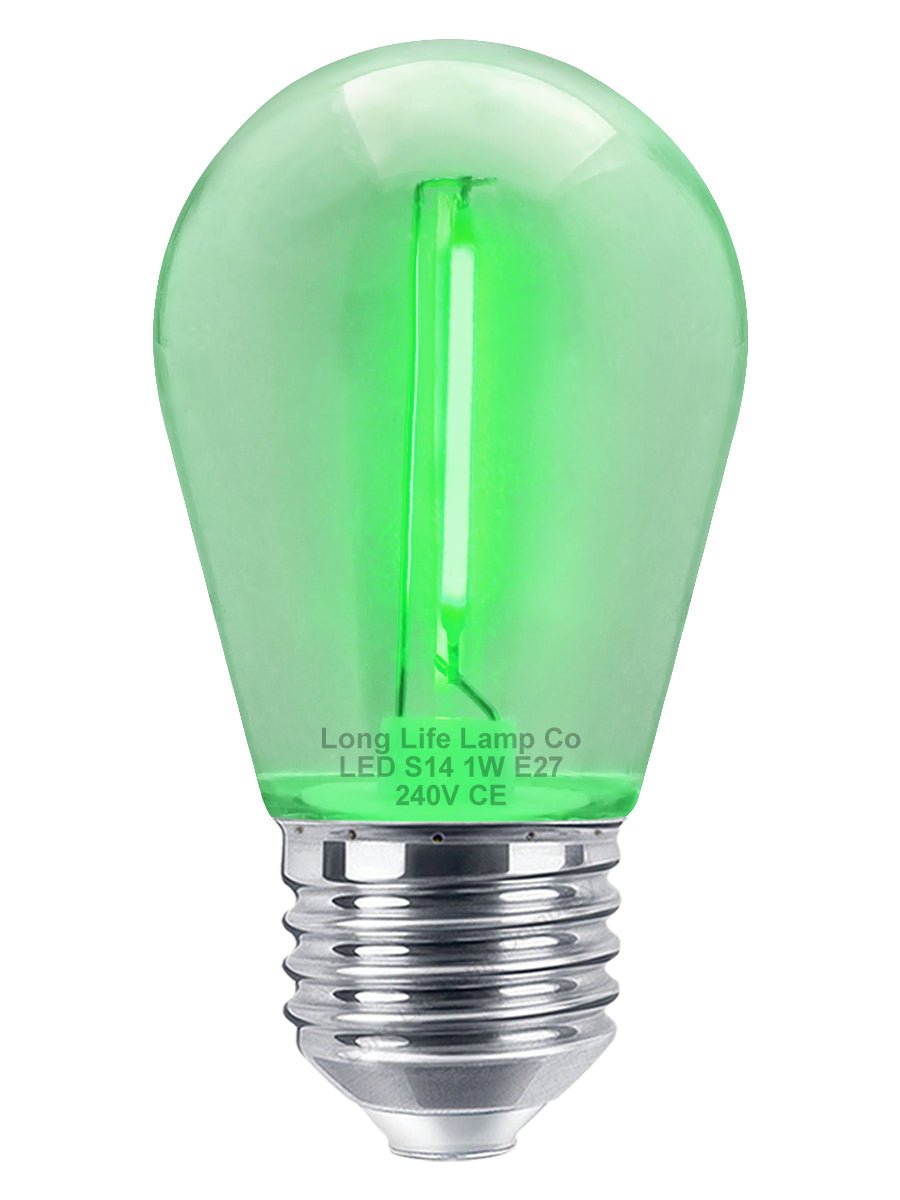 10 Pack 1w LED Coloured Lights Bulbs Edison Screw E27 Vintage Filament Decorative Festoon Lamps - Energy Light Bulbs - Free delivery on all orders