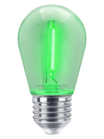 10 Pack 1w LED Coloured Lights Bulbs Edison Screw E27 Vintage Filament Decorative Festoon Lamps - Energy Light Bulbs - Free delivery on all orders