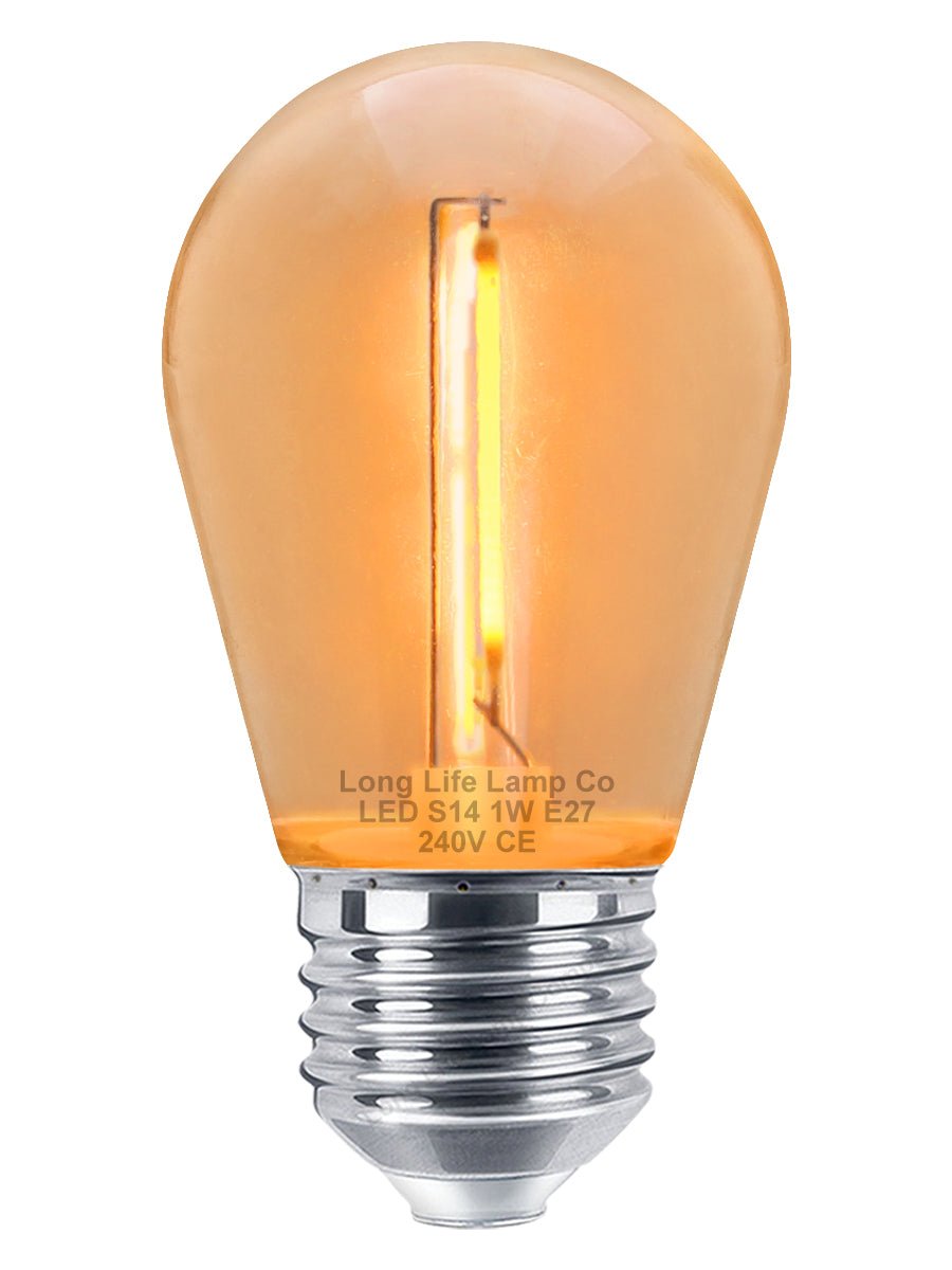 10 Pack 1w LED Coloured Lights Bulbs Edison Screw E27 Vintage Filament Decorative Festoon Lamps - Energy Light Bulbs - Free delivery on all orders
