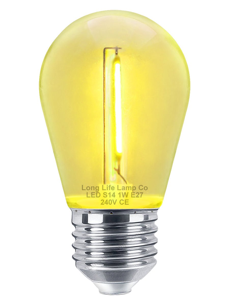 10 Pack 1w LED Coloured Lights Bulbs Edison Screw E27 Vintage Filament Decorative Festoon Lamps - Energy Light Bulbs - Free delivery on all orders