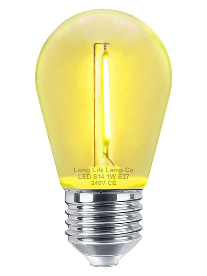 10 Pack 1w LED Coloured Lights Bulbs Edison Screw E27 Vintage Filament Decorative Festoon Lamps - Energy Light Bulbs - Free delivery on all orders