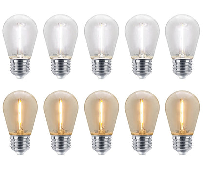 10 Pack 1w LED Mixed Coloured Lights Bulbs Edison Screw E27 Vintage Filament Decorative Festoon Lamps - Energy Light Bulbs - Free delivery on all orders