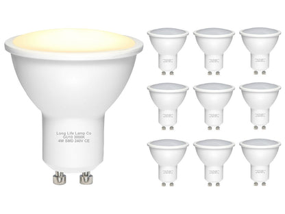 10 Pack 4w LED GU10 High Brightness Warm White - Free delivery on all orders