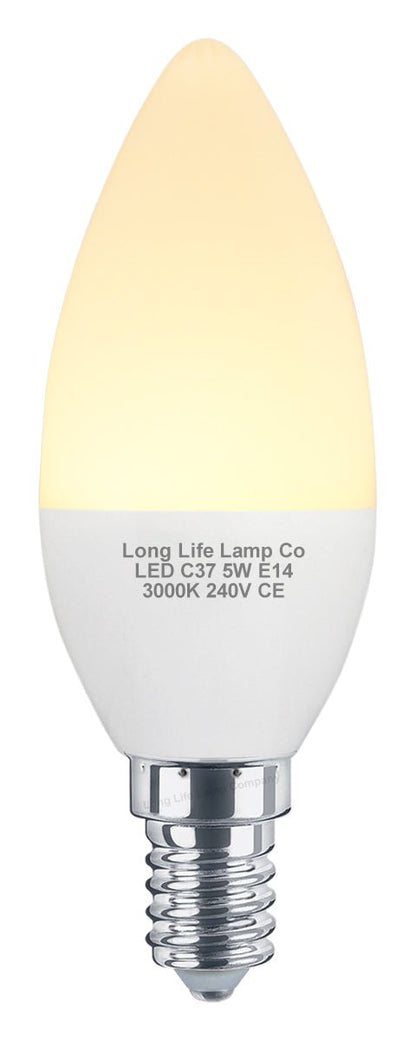 10 PACK 5W Energy Saving C37 LED Candle Light Bulb 3000K E14 - Energy Light Bulbs - Free delivery on all orders