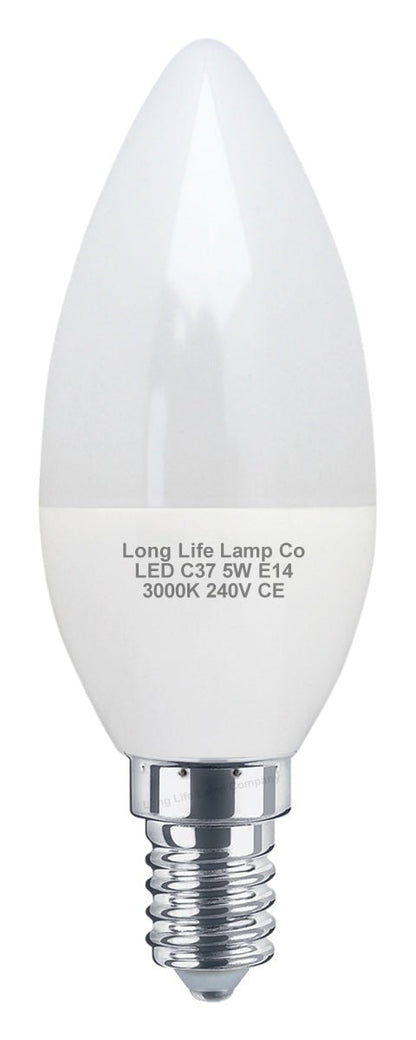 10 PACK 5W Energy Saving C37 LED Candle Light Bulb 3000K E14 - Energy Light Bulbs - Free delivery on all orders