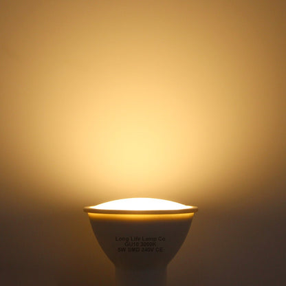 10 Pack 5w SMD LED GU10 High Brightness Warm White 3000K - Energy Light Bulbs - Free delivery on all orders