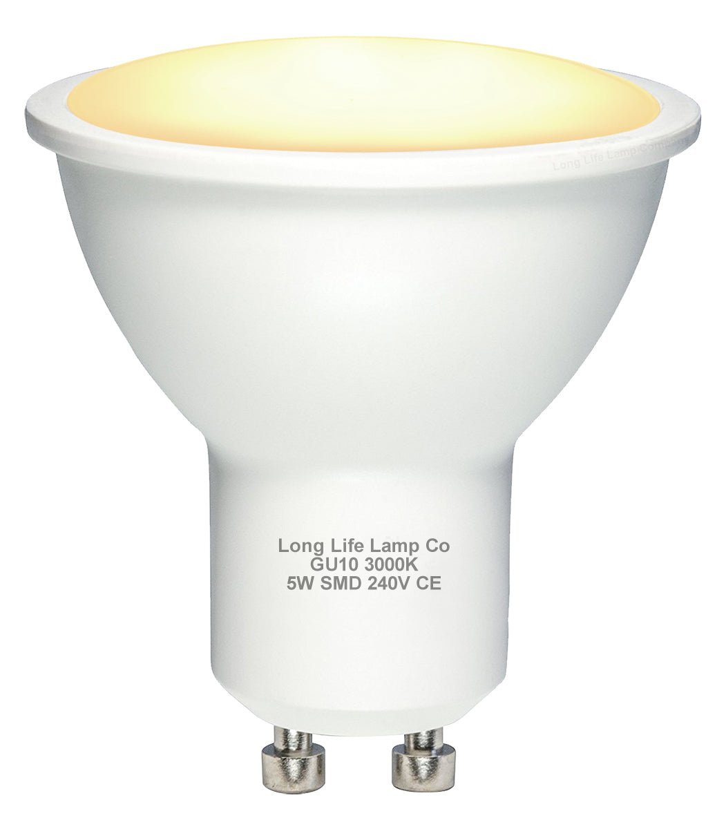 10 Pack 5w SMD LED GU10 High Brightness Warm White 3000K - Energy Light Bulbs - Free delivery on all orders