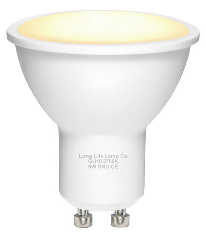 10 Pack 6w SMD LED GU10 50w Brightness Warm White - Energy Light Bulbs - Free delivery on all orders