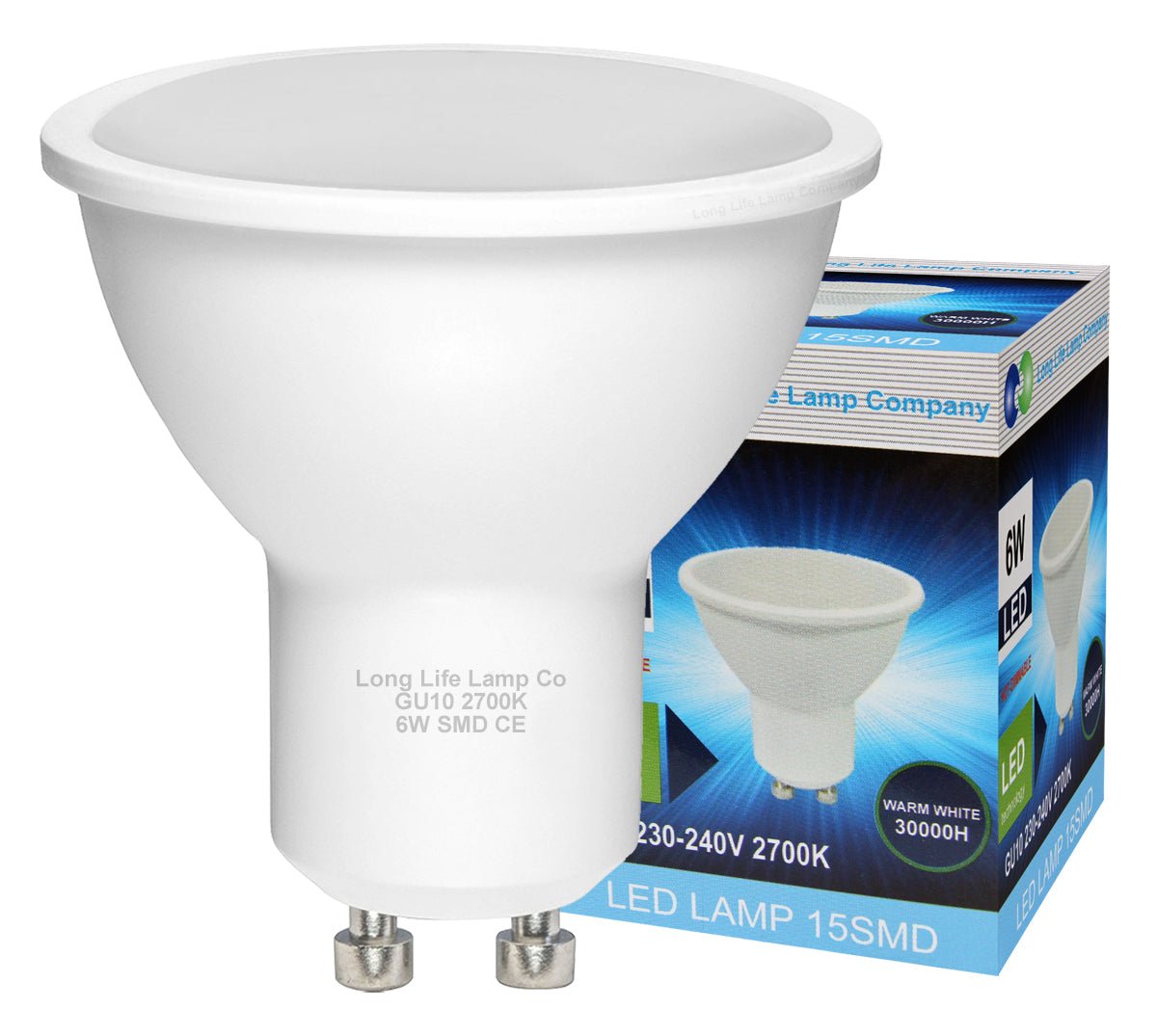 10 Pack 6w SMD LED GU10 50w Brightness Warm White - Energy Light Bulbs - Free delivery on all orders