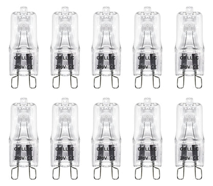 10 X G9 ECO 28W=40W Clear Halogen Light Bulbs 240V - Energy Light Bulbs - Free delivery on all orders