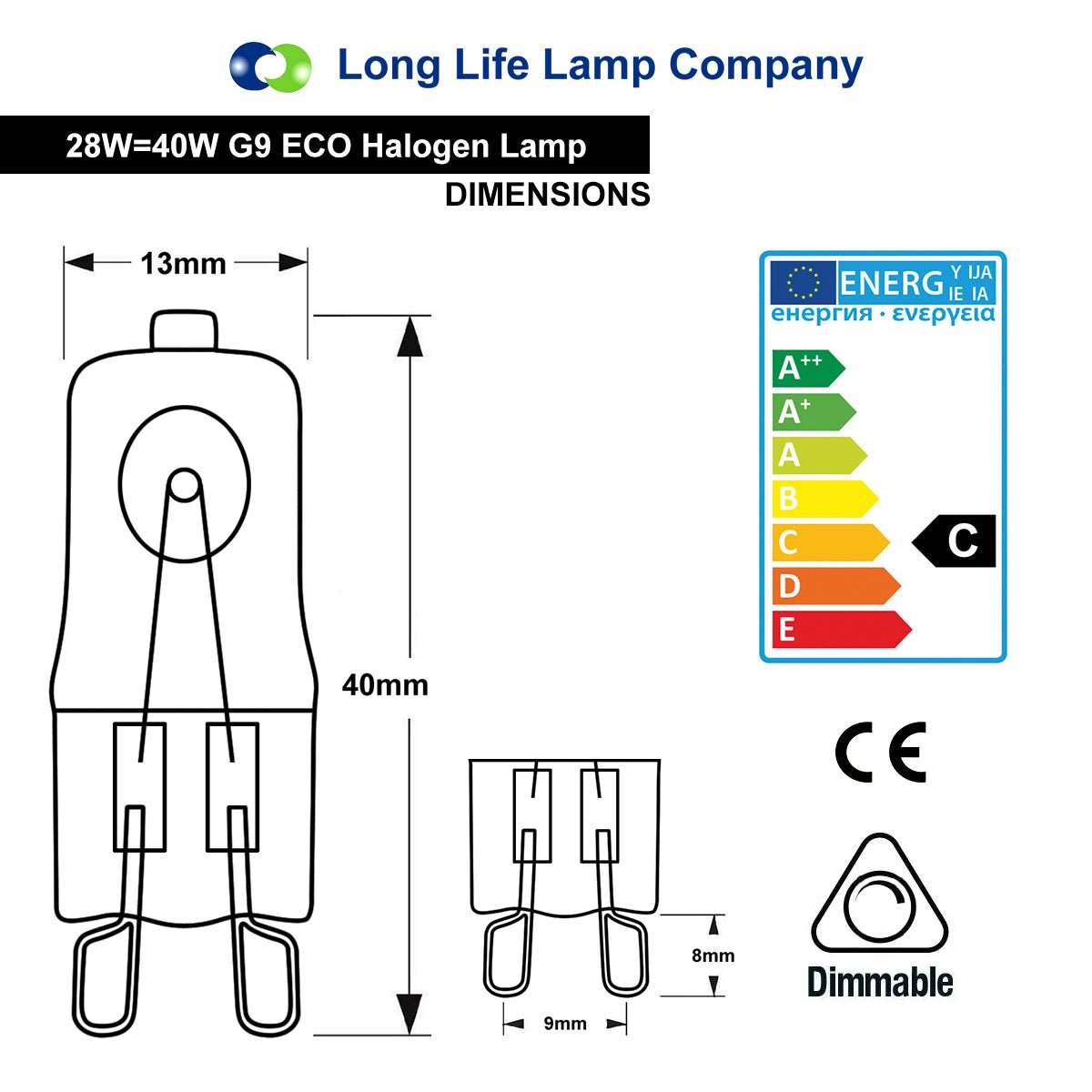 10 X G9 ECO 28W=40W Clear Halogen Light Bulbs 240V - Energy Light Bulbs - Free delivery on all orders