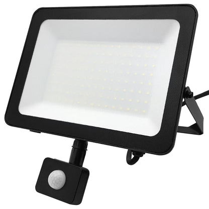 100W LED Floodlight Black Cool White 6500K with Detachable PIR Sensor - Energy Light Bulbs - Free delivery on all orders