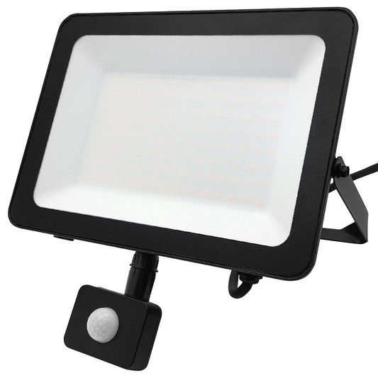 100W LED Floodlight Black Natural White 4000K with Detachable PIR Sensor - Energy Light Bulbs - Free delivery on all orders