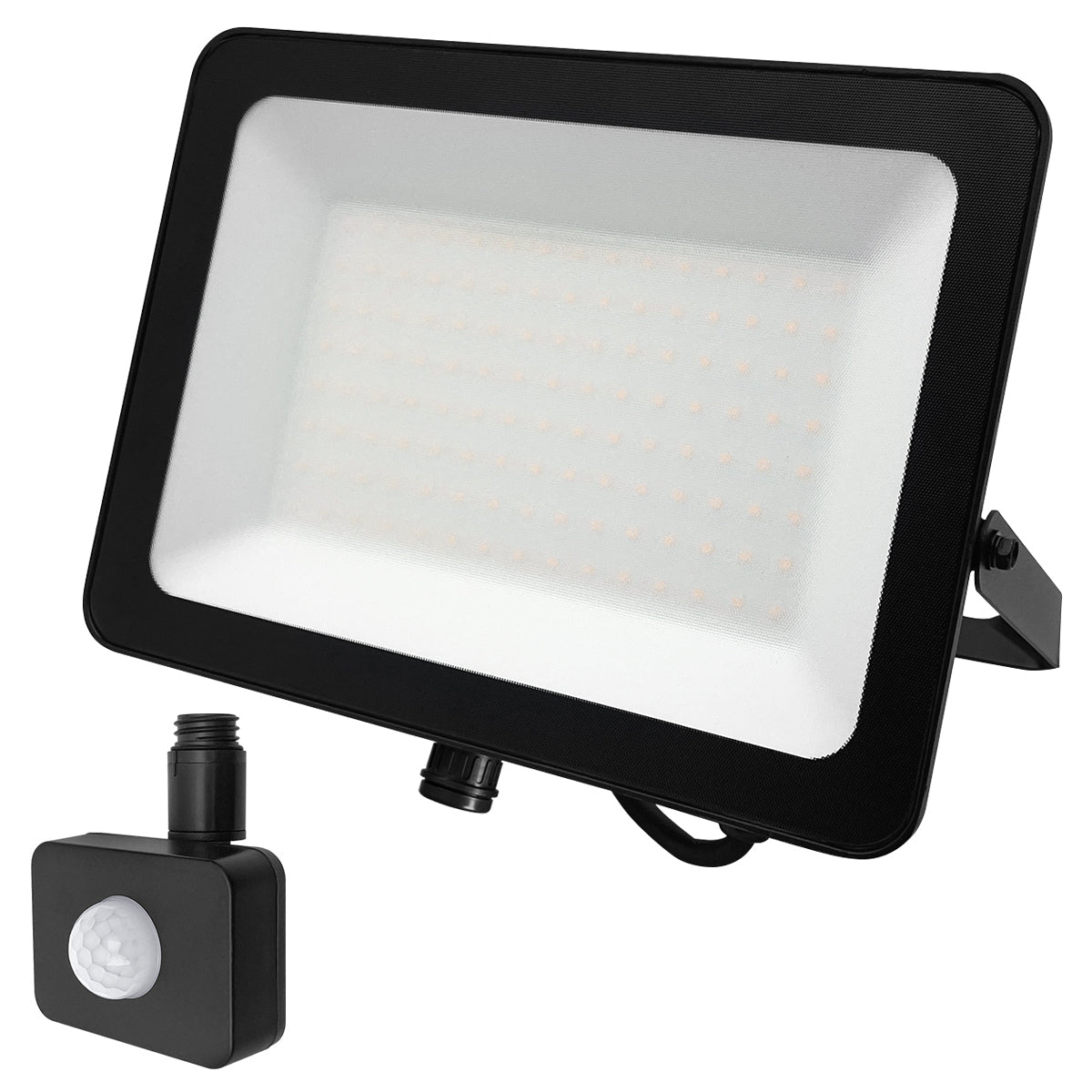100W LED Floodlight Black Natural White 4000K with Detachable PIR Sensor - Energy Light Bulbs - Free delivery on all orders