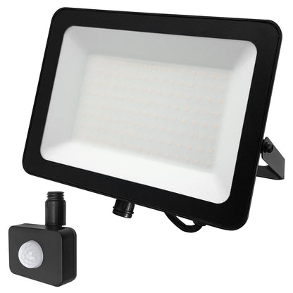 100W LED Floodlight Black Natural White 4000K with Detachable PIR Sensor - Energy Light Bulbs - Free delivery on all orders