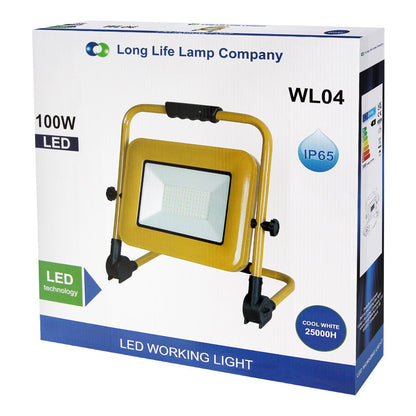 100W LED Portable Flood Work Light 240V IP65 6000K - Energy Light Bulbs - Free delivery on all orders